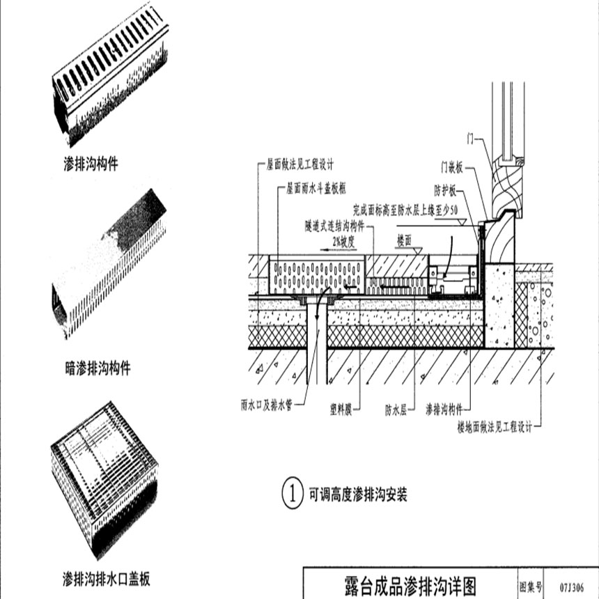 滲透式成品排水溝圖集07j306